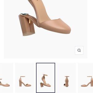 Pashion Footwear Tan Heels with Chunky Block Heel